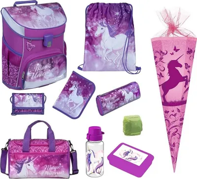 Produktbild von MAGIC UNICORN EINHORN Schulranzen Scooli Campus Fit 10-teilges Set mit Sporttasche und Schultüte