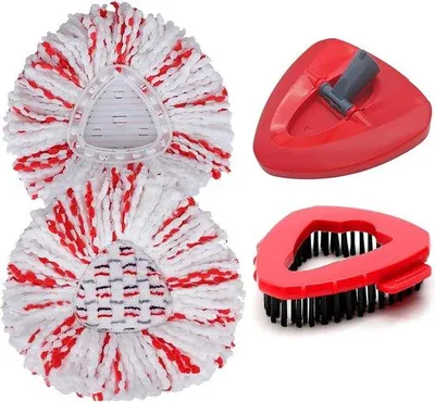 Immagine prodotto di Set di ricambio per mop turbo in microfibra per un facile drenaggio e pulizia - Set di ricambio 2 in 1 per mop turbo in microfibra