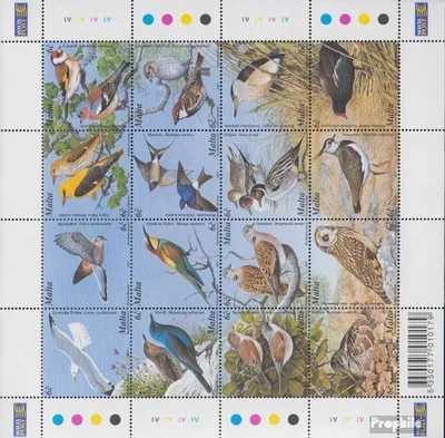 Produktbild von Briefmarken Malta 2001 Mi 1172-1187 Zd-Bogen (kompl.Ausg.) postfrisch Vögel