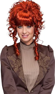Mahagonifarbene Perücke mit Locken für Damen von Vorne