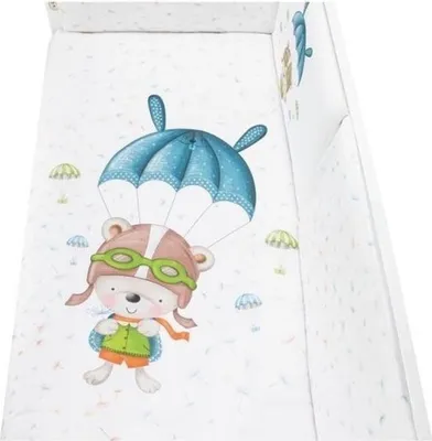 Produktbild von Interbaby Betttextileset Bear Junior Baumwolle White/Blue 3-Piece