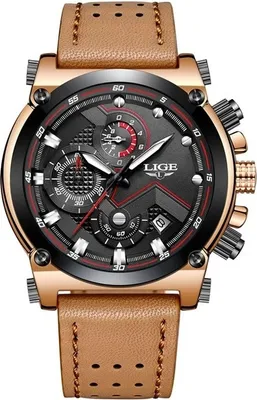 Produktbild von Uhr LIGE PR-4074 - Moderne Herrenuhr Braun/Schwarz KP4074