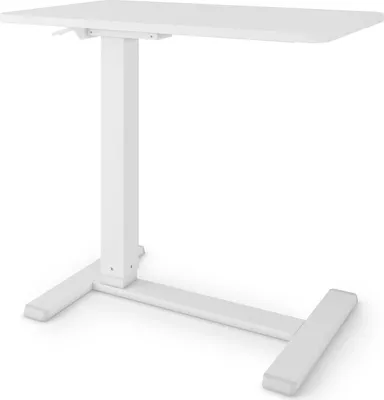 Produktbild von ESMART EACM-121WW 71 x 40 cm Weiß - Mobiler stufenlos pneumatisch höhenverstellbarer Beistelltisch 64-99 cm auf Rollen für Couch und Homeoffice