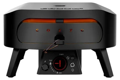 Produktbild von Cozze® Gas-Pizzaofen Classic Black Edition 13, inkl. Pizzastein, Backtemperatur bis 600°C, Grillfläche 34.5 x 34.5 cm, Gerätemaße 50 x 50 x 29.5 cm, Stahl / Cordierit, schwarz"