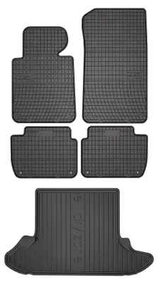 Zdjęcie produktu dla Dywaniki gumowe + mata bagażnika do BMW 3 E46 1998-2005 (hatchback) – czarne, dopasowane – Wielganizator SolidPRO