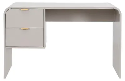 Produktbild von Schreibtisch mit 2 Schubladen - Beige und Gold ORALINO