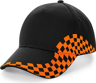 Immagine prodotto di Beechfield , Berretto Grand Prix , Nero , Arancione , Taglia unica