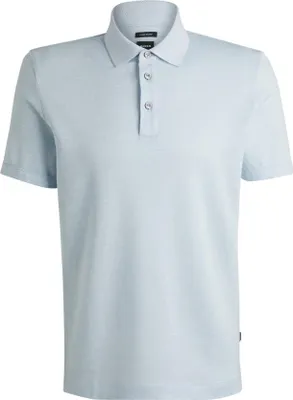 Produktbild von Boss Poloshirt hellblau einfarbig Baumwolle