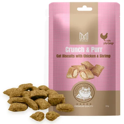 Immagine prodotto di Katzensnack Crunch & Purr – Biscotti al pollo e gamberetti Mersjo 40 g