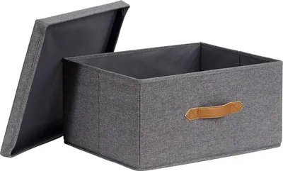 Aufbewahrungsbox mit Deckel, grau, 43x33x21 cm, 29 l