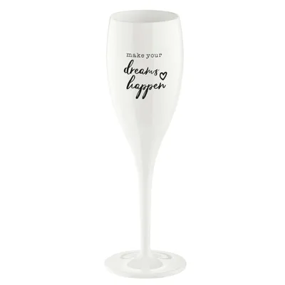 Produktbild von koziol CHEERS NO. 1 DREAMS HAPPEN, Champagnerflöte, 100 ml, Glas, Weiß, klar, 191 mm
