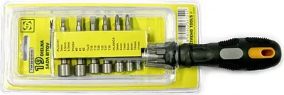 Obrázek produktu pro Sada bitů a nástrčných hlavic Strend Pro SD0539, 19 kusů, s ráčnovým šroubovákem