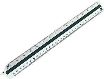 Produktbild von RUMOLD Dreikantmaßstab 150/DIN/30 Ingenieur 30cm Kunststoff weiß