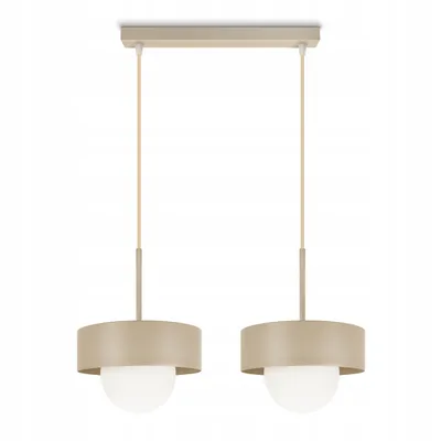 Zdjęcie produktu dla Luxolar – 2-punktowa lampa wisząca LED w kolorze beżowo-szarym, G9 15 W – lampa wisząca do salonu i kuchni – nowoczesny styl loftowy