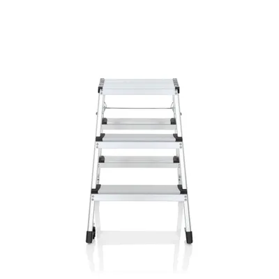 Zdjęcie produktu dla hjh OFFICE drabina składana 3 stopnie SOLID IV aluminiowa drabina składana, drabina, drabina domowa, udźwig do 150 kg