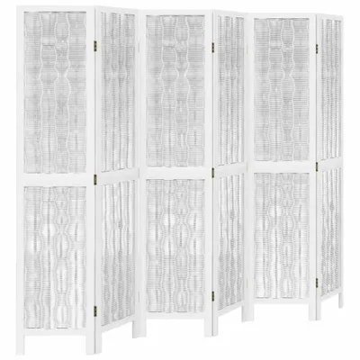 Immagine prodotto di Divisorio Ambienti 6Pannelli Bianco Legno Massello di Paulownia