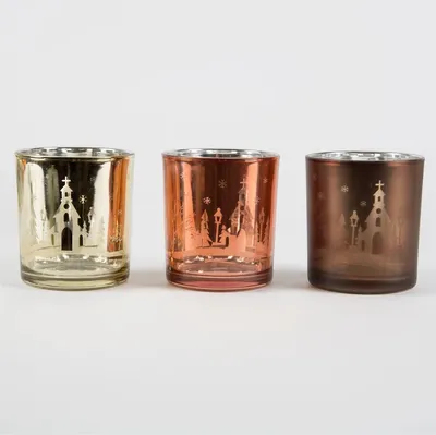 Produktbild von Sass und Belle Glas Teelichthalter – Warm Winter Scene Teelichthalter - Preis pro Stück