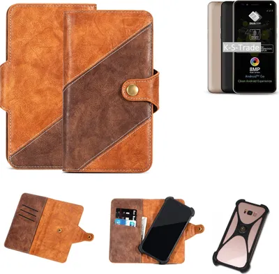 Produktbild von K-S-Trade Handy-Hülle Schutz-Hülle Bookstyle Case Wallet-Case kompatibel mit Allview A9 Plus Handy Cover Bumper Kantenschutz Smartphone dunkelbraun