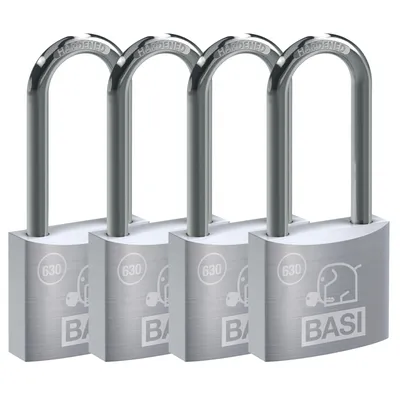 Produktbild von BASI - Vorhangschloss - VHS 630H - 40 mm - Verschiedenschließend - Bügelhöhe - 63 mm - 4er Set - 4x6302-4000