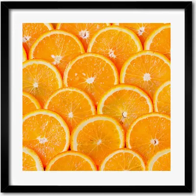 Produktbild von Bild - 50 cm x 50 cm - MDF - Rahmen, Wandkunst - Orangenscheiben