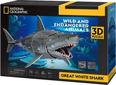 Obrázok produktu pre 3D puzzle Cubic Fun Biely žralok 10984