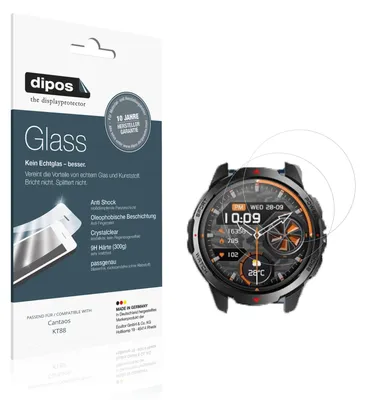 Produktbild von 2x Schutzfolie für Cantaos KT88 - Anti-Shock 9H Folie dipos Glass Kunststoffglas