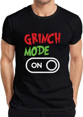 Productafbeelding van Grinch Mode On - Kerstoutfit - Kerstmis - Heren T-shirt, zwart, maat M