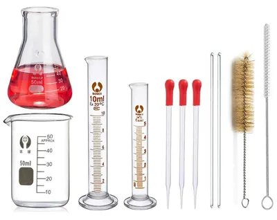 Productafbeelding van Erlenmeyer glazen flessen, 50 ml, conische glazen fles met accessoires