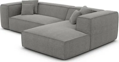 Produktbild von Strukturstoff L-Form Sofa Arelia Grau Rechts