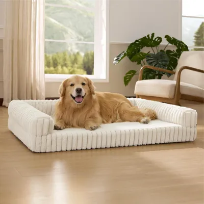 Obrázek produktu pro Ortopedická psí pelíšek pro velké psy, rozměry 122x89x20 cm, barva krémová