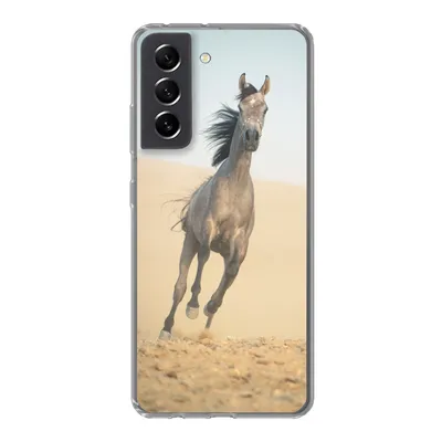 Produktbild von MuchoWow® Handyhülle Schutzhülle Hülle für Samsung Galaxy S21 FE Pferd - Sand - Wüste Silikon Softcase Handy Hülle - Mobiltelefonhülle