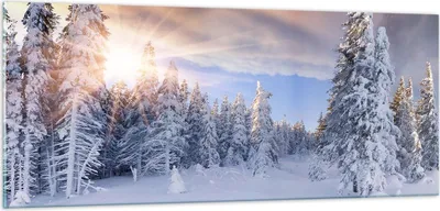 Produktbild von Bilder auf glas - Abenteuer alpen winter schnee - 100x40cm - Glasbilder - Wandbilder - Kunstdruck - zum Aufhängen bereit - Wanddekoration aus Glas - Glas Bilder - Wandbild auf Glas - GAB100x40-2433