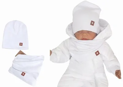 Imagen del producto de Z&Z Gorro y cuello combinados, de punto acanalado, color blanco, talla 92/98