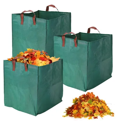 Produktbild von Set aus 3 robusten Gartensäcken mit je 125 Litern Fassungsvermögen für Gartenabfälle