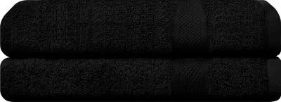 Produktbild von CAMRY Handtuch Set 2-teilig - 2 Duschtücher 70x140 cm aus 100% Baumwolle - weiche und saugstarke Tücher in Farbe Schwarz