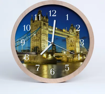 Produktbild von Holzuhr 30fi cm wanduhr - London Bridge City