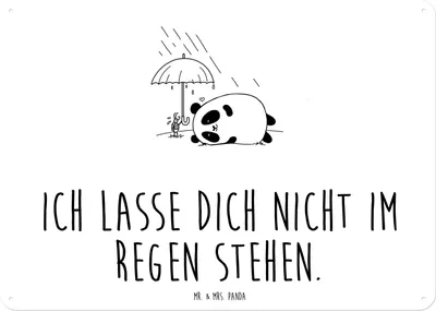 Produktbild von Mr. & Mrs. Panda tafel Panda Freundschaft DIN A3 - Weiß - Geschenk, Wandbild, Türschild Metall, Schild, Metallschild, Blechschild