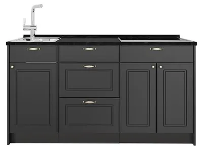Obrázok produktu pre Kuchynský blok Vicco Fame-Line Antracitovo-zlatý vidiecky dom 150 cm bez pracovnej dosky, Model 65374