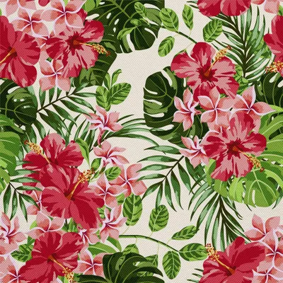 Produktbild von OUTDOOR DEKOSTOFFE OXFORD - Motiv Hibiskus I DX079