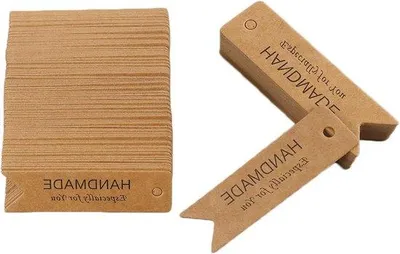 Produktbild von Kraftpapier Weihnachtsgeschenkhänger 12x5cm Handgefertigt