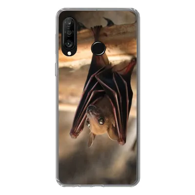 Produktbild von MuchoWow® Handyhülle Schutzhülle Hülle für Huawei P30 Lite Baby - Fledermaus - Holz Silikon Softcase Handy Hülle - Handyhülle