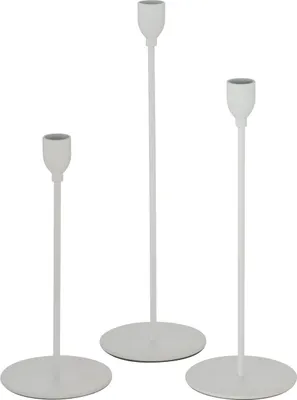Obrázek produktu pro Sada kovových svícnů, 23 - 33 cm, MALTE, bílá