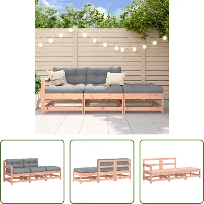 Produktbild von The Living Store 3-tlg. Garten-Lounge-Set mit Kissen Massivholz Douglasie