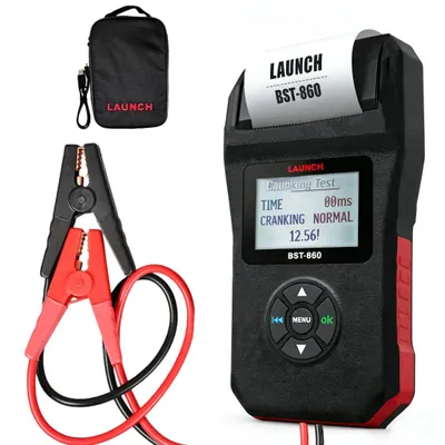 Produktbild von LAUNCH BST-860 Autobatterietester mit Drucker, Batterietester kfz 6V/12V/24V, 100-2000CCA, Batterietester für Autos LKW SUV Boote Motorräder Fahrzeug