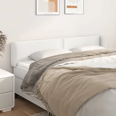 Produktbild von The Living Store Kopfteil mit Ohren Weiß 203x23x78/88 cm Kunstleder