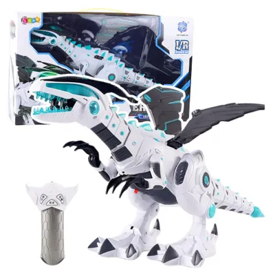 Produktbild von Ferngesteuerter RC-Roboter Dinosaurier mit Lichtern und Geräuschen, weiß