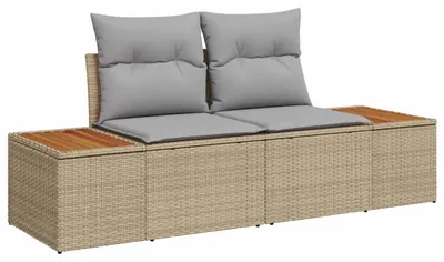 Produktbild von vidaXL Gartensofa Beige 184 x 62 x 85cm Poly-Rattan