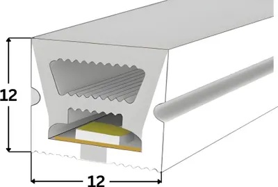 Produktbild von LED NEON TUBE 12×12 mm Silikon Schlauch – 5 m Rolle - 12 W – 24 V – IP67 – CRI größer als 93 - Schneidmaß 50mm
