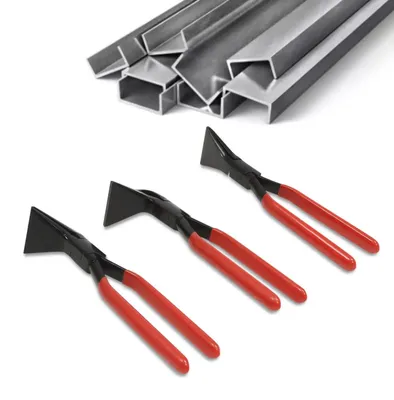 Produktbild von Blechbendezangen - 3-teiliges Set - 0° 45° 90° Abkantzangen - Maulbreite 59 mm - Blechbiegezange für Spengler