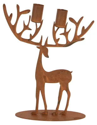 Produktbild von Clayre & Eef Kerzenständer Hirsch Braun Metall